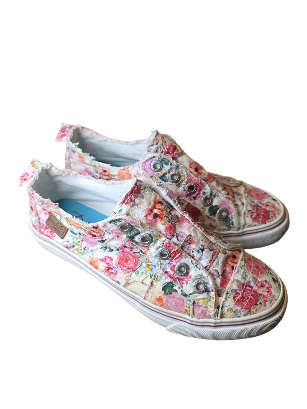 Blowfish Malibu Play Flowerfest Pink Floral Slip On Sneakers Size 8